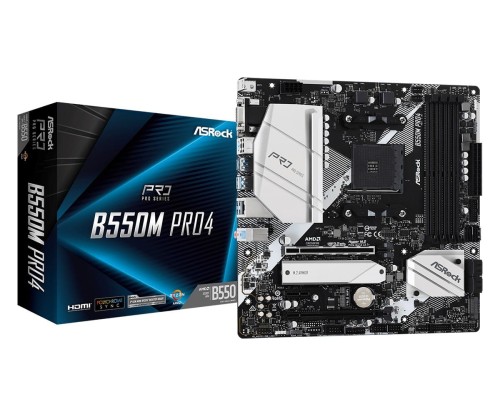ASRock Płyta główna B550M Pro4 AM4 4DDR4 HDMI/DP/D-SUB M.2 mATX 