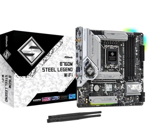 ASRock Płyta główna B760M STEEL LEGEND WIFI s1700 4DDR5 DP/HDMI mATX 