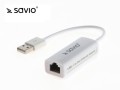 Savio Adapter USB LAN 2.0 - Fast Ethernet (RJ45), blister, CL-24