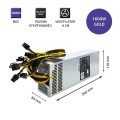 Qoltec Zasilacz PCI-E Smart 1600W | 80 Plus Gold