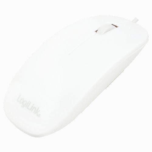 LogiLink Plaska mysz optyczna USB, biala 