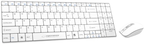Esperanza ZESTAW BEZPRZEWODOWY KLAWIATURA SLIM + MYSZ 2,4 GHz EK122W       LIBERTY BIAŁY 