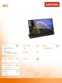 Lenovo Monitor 15.6 ThinkVision M15 WLED LCD 62CAUAT1WL 