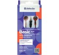 Defender Słuchawki douszne BASIC 604 przewodowe Czarno-czerwone 