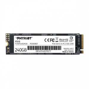 Patriot Dysk SSD P310 240GB M.2 2280 1700/1000 PCIe NVMe Gen3 x 4