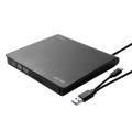 Savio Zewnętrzna nagrywarka typu Slim CD/DVD R/RW, USB-C/USB-A, AK-59 