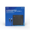 Savio Zewnętrzna nagrywarka typu Slim CD/DVD R/RW, USB-C/USB-A, AK-59 