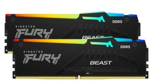Kingston Pamięć DDR5 Fury Beast Black RGB  64GB(2*32GB)/6000  CL36 EXPO