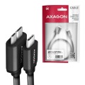 AXAGON BUMM3-CM10AB Kabel Micro-B USB,  USB-C 3.2 Gen 1, 1m, 3A, ALU, PVC Czarny