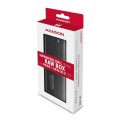 AXAGON EEM2-SB2 Obudowa zewnętrzna aluminiowa bezśrubowa USB-C 3.2 Gen 2 - M.2 NVMe / SATA SSD 30-80mm ALU pudełko czarne + USB-A - USB-C redukcja