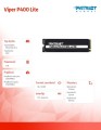 Dysk SSD Patriot Viper P400 Lite 1TB M.2 PCIe 3500/2700MB/s