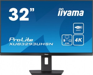 IIYAMA Monitor ProLite XUB3293UHSN 31.5 cala XUB3293UHSN-B5 IPS,4K,USB-C DOCK,KVM,SLIM,2x3W,RJ45 