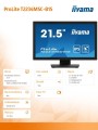 IIYAMA Monitor ProLite  21.5 cala T2234MSC-B1S IPS,10PKT.VGA,HDMI,DP 