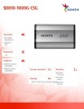 Adata Dysk SSD External SD810 1TB USB3.2C 20Gb/s Silver 