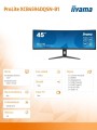 IIYAMA Monitor 44.5 cala XCB4594DQSN-B1 VA,DQHD,165HZ,USB-C-DOCK,RJ45,32:9,1500R,450cd/m2,3000:1,0.8ms,3xUSB,2xHDMI,1xDP,2x3W,PowerDelivery-90W