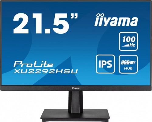 IIYAMA Monitor 21.5 cala ProLite XU2292HSU-B6 IPS,100Hz,FreeSync,SLIM,HDMI,DP,2x2W,  4xUSB(3.2),0.4ms
