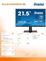 IIYAMA Monitor 21.5 cala ProLite XU2292HSU-B6 IPS,100Hz,FreeSync,SLIM,HDMI,DP,2x2W,  4xUSB(3.2),0.4ms