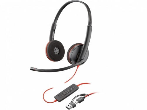 Słuchawki Blackwire 3220 Stereo USB-C Headset +USB-C/A Adapter 8X228A 