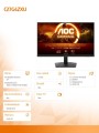 AOC Monitor C27G4ZXU 27 cali Zakrzywiony Fast VA 280Hz HDMIx2 DP 
