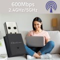 Qoltec Adapter bezprzewodowy Ultra szybki mini WiFi Standard AC | BT 4.0USB | 600Mbps