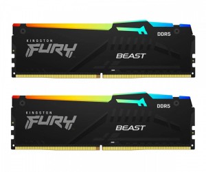 Kingston Pamięć DDR5 Fury Beast Bla RGB  32GB(2*16GB)/6000  CL36 