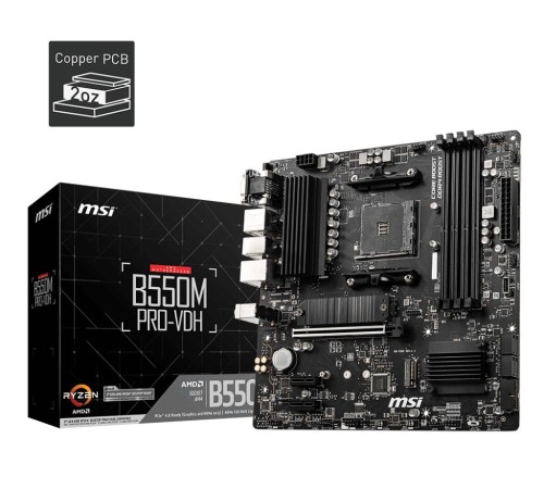 MSI Płyta główna B550M PRO-VDH AM4 4DDR4 HDMI/DP/VGA mATX 