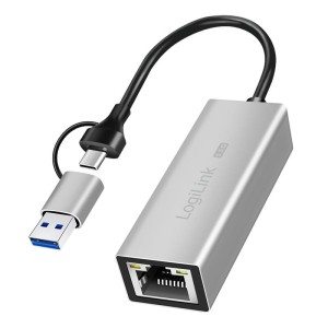 LogiLink Adapter USB-A/-C do 2,5G Ethernet, szary 