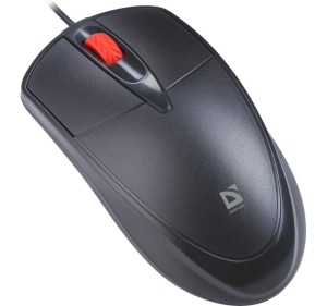 Defender Mysz przewodowa silent click ICON MB-057 1000 DPI Czarna 