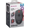 Defender Mysz przewodowa silent click ICON MB-057 1000 DPI Czarna 