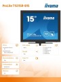 IIYAMA Monitor 15 cali T1531SR-B1S VA,RESISTIVE,HDMI,DP,VGA,IP54,2x1W 