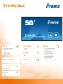 IIYAMA Monitor 50 cali TF5039AS-B1AG, VA,4K,HDMIx2,DP,RJ45,3xUSB,2x10W,      ANDROID,24/7,IP65 