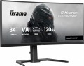 IIYAMA Monitor 34 cale G-Master GCB3482WQSU-B1,VA,UWQHD,120HZ,1500R, HDR400, 21:9, 500cd,2x5W, USB-c