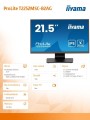 IIYAMA Monitor 22 cale T2252MSC-B2AG 10 PKT. POJ,IPS,HDMI,DP,2x1W,7H,2xUSB,  AG-(Anti Glare) 