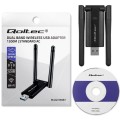 Qoltec Szybki bezprzewodowy adapter USB DUAL Wi-Fi 2 x 2dBi | Standard  AC | USB 3.0 | 1200Mbps 