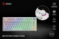 Savio Klawiatura mechaniczna bezprzewodowa PHENIX WHITE Gateron Red Pro, ABS