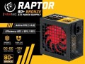 Rebeltec Zasilacz ATX RAPTOR 600W BRONZE 80+,Single Rail, DC-DC 