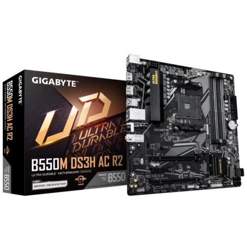 Gigabyte Płyta główna B550M DS3H AC R2 AM4 4DDR4 HDMI/DVI mATX 