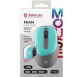 Defender Mysz bezprzewodowa silent click FEAM MM-296 RF 1600 DPI Miętowa 