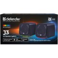 Defender Głośniki komputerowe J3 2.0 6W LED USB Czarne 