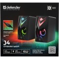 Defender Głośniki komputerowe J4 2.0 6W LED USB Czarne 