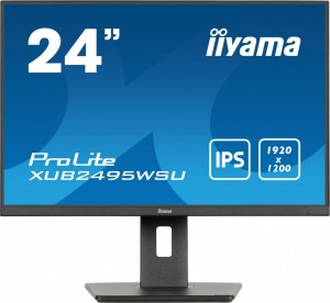 IIYAMA Monitor 24 cale XUB2495WSU-B7 IPS,16:10,300cd,4ms,HDMI,DP,3xUSB(3.2), 1xUSB-c,2x2W,FlickerFree,HAS(150mm) 