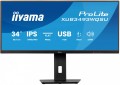 IIYAMA Monitor ProLite 34 cale XUB3493WQSU-B6 IPS,UWQHD,DP,2xHDMI,HAS,21:9,400cd,   120Hz,1000:1,1ms, USB HUBx4, 2x5W,