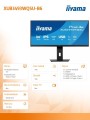 IIYAMA Monitor ProLite 34 cale XUB3493WQSU-B6 IPS,UWQHD,DP,2xHDMI,HAS,21:9,400cd,   120Hz,1000:1,1ms, USB HUBx4, 2x5W,