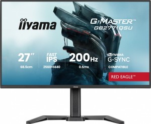 IIYAMA Monitor 27 cali GB2771QSU-B1 QHD,Fast IPS,200Hz,HAS (150) PIVOT,2xUSB 3.2,2xUSB C,0,5ms,2xHDMI,DP,350cd,Adaptive G-SYNC 2560x1440@48-240Hz DP only