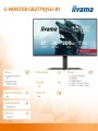 IIYAMA Monitor 27 cali GB2771QSU-B1 QHD,Fast IPS,200Hz,HAS (150) PIVOT,2xUSB 3.2,2xUSB C,0,5ms,2xHDMI,DP,350cd,Adaptive G-SYNC 2560x1440@48-240Hz DP only