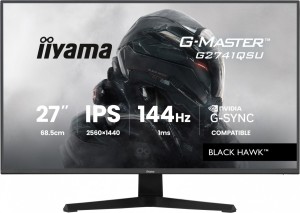 IIYAMA Monitor 27 cali G2741QSU-B1 IPS,QHD,144Hz,1ms,2xUSB                  Adaptive G-SYNC,HDMI,DP,350cd, 