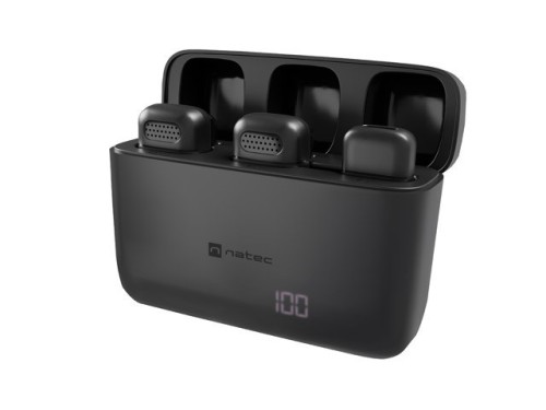 Natec Mikrofon Natec HOPPER krawatowy bezprzewodowy USB-C (2szt.) 
