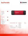 Kingston Dysk zewnętrzny SSD 1TB DualPortable USB-A/C 3.2 Gen2
