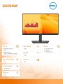 Dell Monitor E2225HSM 21.5 cala LED VA Full HD (1920 x1080)/16:9/DP/HDMI/VGA/Speakers/3Y