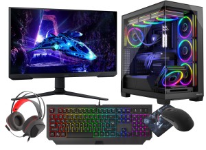 VIST Gaming PC Set AMD Ryzen 7 8700F RTX 5060 32GB SSD 1TB WiFi W11 LCD 24" 180Hz